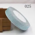 Light blue glitter ribbon for DIY hair accessories, gift wrapping, clothing accessories. - Size 25 / Style 025