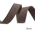 Hahnentritt Karo Band 25mm doppelseitiger Stoffbesatz für DIY Schleifen Haarschmuck. - Klassisches Vintage Karomuster (1636)