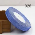 Blue glitter ribbon roll 15mm width shiny metallic trim for DIY crafts and hair bow making - Size 25 / Style 026