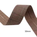 50mm Kariertes Band doppelseitig Gitter Webband für DIY Haarschleifen und Geschenke - Rot Schwarz Beige Hahnentritt (1640)