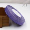 Purple glitter tinsel ribbon 15mm sparkle fabric roll for DIY crafts and hair bow accessories. - Size 25 / Style 031
