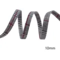 DIY karo band 10mm breite doppelseitig stoffband fur schleifen nahen basteln zubehoer - Schwarz Weiß Rot Karomuster (1626)
