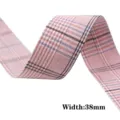 Rosa kariertes Band 38mm breiter Stoffstreifen für DIY Haarschleifen Geschenke und Nähen - Rosa Karomuster (1649-38mm)