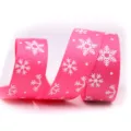 Roze lint met wit sneeuwvlokkenpatroon voor kerstcadeauverpakking en feestelijke decoratie - Roze Witte Sneeuwvlok (9#)