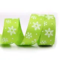 Groene kerstlint met witte sneeuwvlokken feestelijke cadeauverpakking vakantiedecor - Groene Witte Sneeuwvlok (11#)