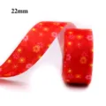 Ruban de Noël rouge de 22 mm de large avec imprimé flocon de neige pour emballage et bricolage. - 15# (22mm)