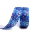 25mm Blue Snowflake Grosgrain Ribbon DIY Hair Bow Craft Holiday Gift Wrapping Ribbon - 17# Classic Blue Snowflake