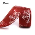 Ruban gros-grain flocon de neige de Noël 25 mm de largeur pour emballage cadeau et loisirs. - 18# (25mm)