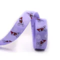 Purple Christmas teddy bear ribbon, 16mm festive snowflake printed fabric webbing. - Purple Bear Snowflake (18#)