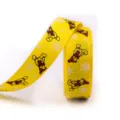 16mm Christmas ribbon yellow webbing with cute little bear and white snowflake prints for gifts. - Yellow Bear Snowflake (21#)