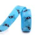 16mm Christmas ribbon light blue grosgrain with bear and snowflake for gift wrapping - Light Blue Bear Snowflake (22#)