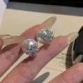 Pearl snowflake stud earrings for women, elegant daily wear micro-pave cubic zirconia jewelry. - Pearl Snowflake Stud (Style 5)