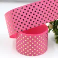 Pink gold dot grosgrain ribbon for hair bows gift wrapping and holiday party decoration - Size 10 / Pink (1#)
