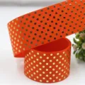 38mm Orange Grosgrain Ribbon Metallic Gold Polka Dots DIY Hair Bows Gift Wrapping Craft Party Decor - Size 10 / Orange(2#)