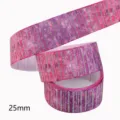25mm pink purple gradient glitter grosgrain ribbon for hair bow and gift wrapping decor. - Size 10 / 4#