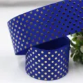 Blue gold polka dot ribbon 38mm wide for craft bow making gift wrapping holiday party decoration - Blue (6#)