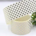 38mm gold foil polka dot grosgrain ribbon for hair bows, gift wrapping, and holiday decor. - White (7#)