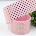 Pink polka dot grosgrain ribbon for hair bows gift wrapping and holiday decoration. - Pink