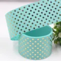 38mm Gold Polka Dot Ribbon Light Blue Grosgrain Ribbon for Hair Bows Gift Wrapping Craft - Light Blue (11#)