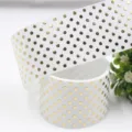 38mm white grosgrain ribbon with metallic gold polka dots for hair bows and gift packaging crafts. - White with Gold Dots (12#)