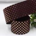 38mm gold polka dot grosgrain ribbon for hair bows, gift packaging, and festive decorations. - Wine Red (13#)
