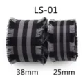 Handmade frayed plaid ribbon fabric trim DIY craft bow hair accessory material 38/25mm - Style 1-Black Gray Plaid-Width 2.5cm-Length 2 Yards