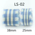 Blue and white checkered fringe ribbon DIY handmade hair bow crafting accessories variant - Style 2-Blue White Plaid-Width 3.8cm-Length 100 Yards