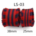 Hand-torn fringe ribbon red and blue plaid webbing DIY handmade hair accessory material. - Style 3-Red Blue Plaid-Width 3.8cm-Length 100 Yards