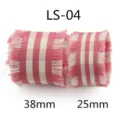 Pink white plaid frayed edge ribbon for DIY handmade hair accessories bow 38mm 25mm - Style 4-Pink White Plaid-Width 3.8cm-Length 100 Yards