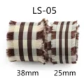 Nastro a quadri sfrangiato a mano fai da te fiocco accessori per capelli 38mm 25mm - Stile 5-Quadri Marrone Bianco-Larghezza 2.5cm-Lunghezza 2 Yard