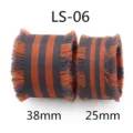Nastro frangiato variante a quadri arancione e grigio, misure 38mm e 25mm per il fai da te. - Stile 6-Quadri Arancione Grigio-Larghezza 2.5cm-Lunghezza 2 Yard