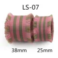 Nastro a frange rigato per fiocchi fai da te e accessori artigianali, 38mm e 25mm. - Stile 7-Righe Rosa Verde-Larghezza 2.5cm-Lunghezza 2 Yard
