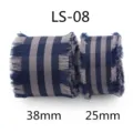 Nastro con bordo sfrangiato a quadri blu 38mm e 25mm larghezza accessori per fiocchi di capelli - Stile 8-Quadri Blu-Larghezza 2.5cm-Lunghezza 2 Yard