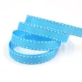 Nastro grosgrain azzurro impunturato 1cm, confezione regalo fiocco fai da te nastro. - Azzurro (0012#) / Lunghezza 5 Yards/Rotolo