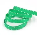 Nastro grosgrain verde con cuciture bianche, 1cm nastro confezione regalo fiocco fatto a mano. - Verde (0019#)