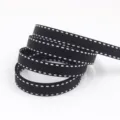 Nastro grosgrain nero con punti bianchi, nastro elegante da 1 cm per fiocco fai da te e confezioni. - Nero (0039#)