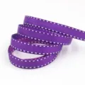 Nastro grosgrain viola con cuciture bianche 1cm di larghezza per artigianato fai da te e regali. - Viola (0046#)
