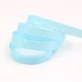 Nastro grosgrain azzurro largo 1cm con pois bianchi ideale per fai da te e confezioni regalo. - Azzurro (0070#)