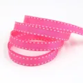Nastro Grosgrain Rosa Impunturato 1cm Nastro per Fiocchi DIY Confezioni Regalo Artigianato - Rosa Acceso (0256#)