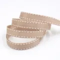 Nastro grosgrain cachi da 1 cm con punti bianchi per lavori manuali e confezioni regalo. - Cachi (0835#)