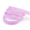 Nastro grosgrain viola chiaro con linee tratteggiate bianche, nastro da 1 cm per confezioni. - Viola Chiaro (1053#)