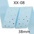 38mm wavy edge grosgrain ribbon with gold foil stars for DIY bows and hair accessories - Width 38mm - Length 5 Yards / Light Blue Style (305#)