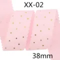 Ruban rose à étoiles dorées, 38 mm de large pour nœud papillon et accessoires DIY. - Style Rose (117#)