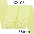 Ruban jaune de 38mm avec étoiles dorées, bord festonné pour nœuds de cheveux et loisirs créatifs. - Style Jaune Clair (617#)