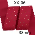 Ruban gros-grain rouge 38mm avec étoiles dorées et bord festonné pour nœuds faits maison. - Style Rouge (193#)