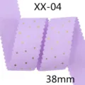 Ruban gros-grain violet de 38mm avec étoiles dorées, idéal pour les nœuds de cheveux et emballages. - Style Violet Clair (430#)