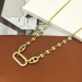 Dettaglio collana in zircone in acciaio inossidabile, design catena oro minimalista. - Collana / Oro