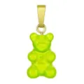 Groene gummibeer hanger met gouden kleur oogje, schattige hars beren ketting bedel. - Gele Berenhanger / Geel
