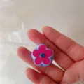 Franse vintage vijf-bloem ring, email blauw roze sieraden detailweergave online. - Roosrood Met Camelia