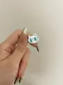 Silver-tone cute cat eye open ring, unique monster design sweet cool stackable jewelry for women. - Owl Shape (R-264) / Blue Owl